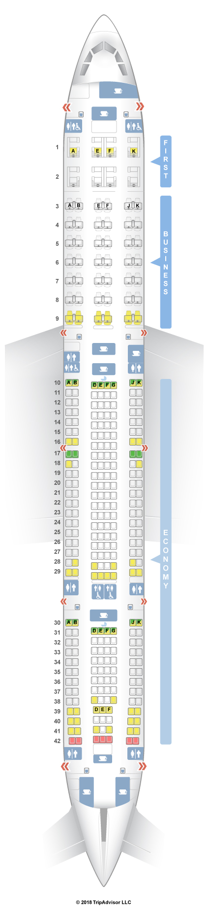 Seatguru Seat Map Qatar Airways Airbus A340 600 346 Seat S Class Type Power Review