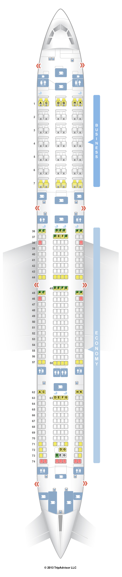 Seatguru Seat Map South African Airways Airbus A340 600 346