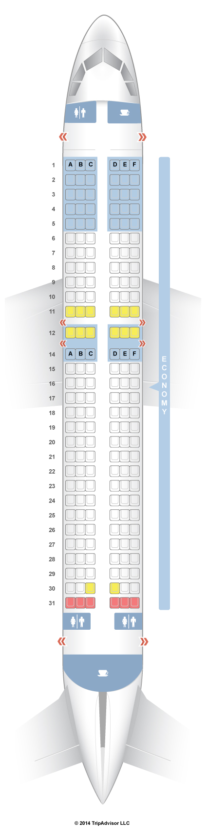 America Airbus A320 Seating Chart