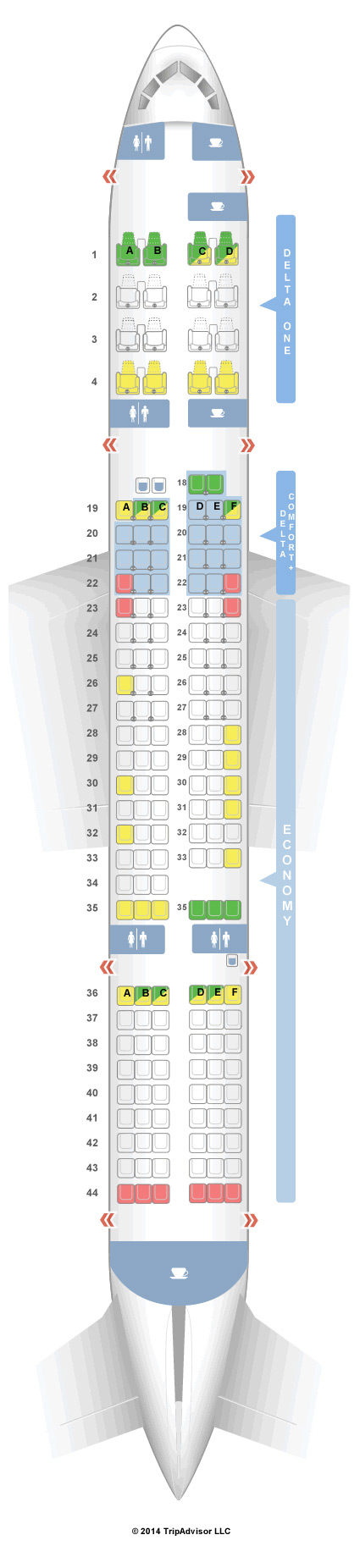 Seatguru Seat Map Delta Boeing 757-200 (75e) Transatlantic