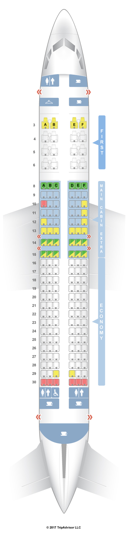 SeatGuru Seat Map American Airlines Boeing 737-800 (738) V2