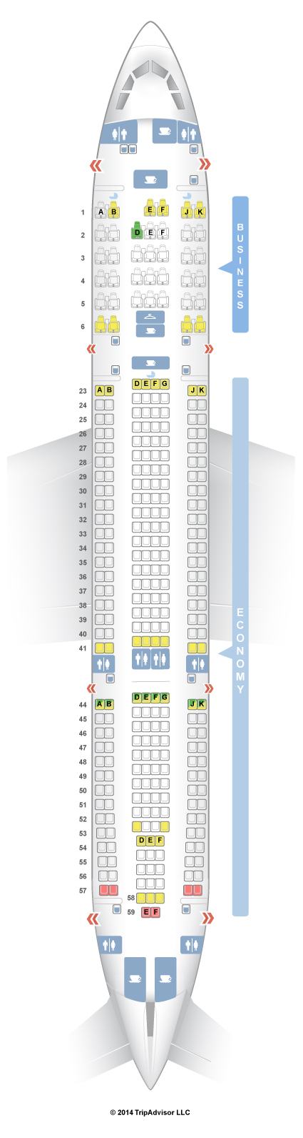 Seatguru Seat Map Jetstar Airbus A330 200 332 V1