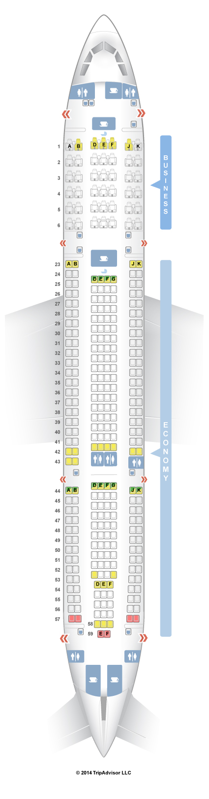 SeatGuru Seat Map Jetstar Airbus A330-200 (332) V2