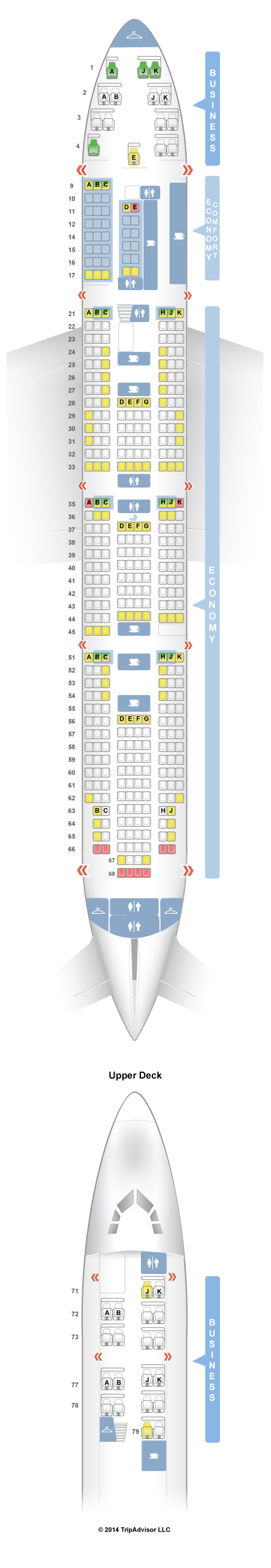 Delta Boeing 747 400 Seating Chart