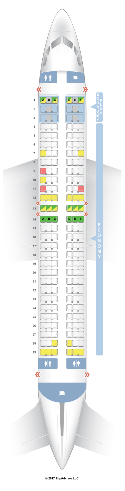 SeatGuru Seat Map WestJet Boeing 737-800 (738)