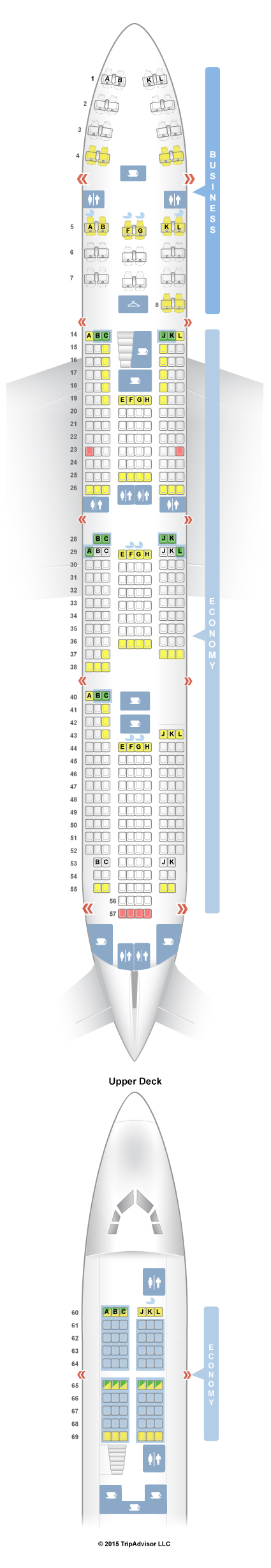 Seatguru Seat Map Air France Boeing 747 400 747