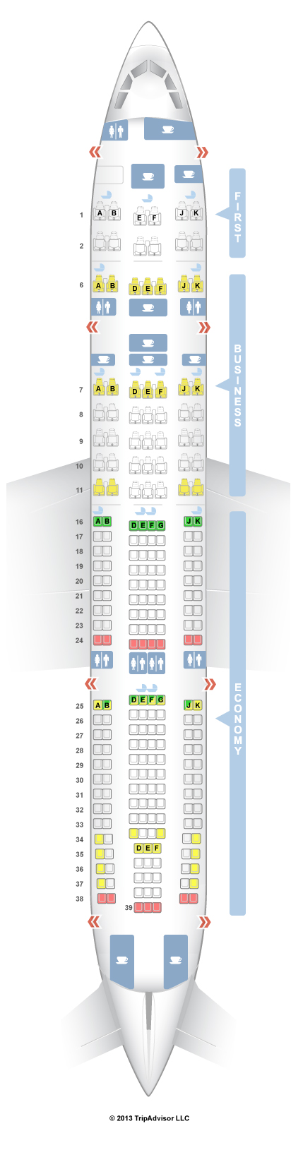 Seatguru Seat Map Emirates Airbus A330 200 332 Three Class