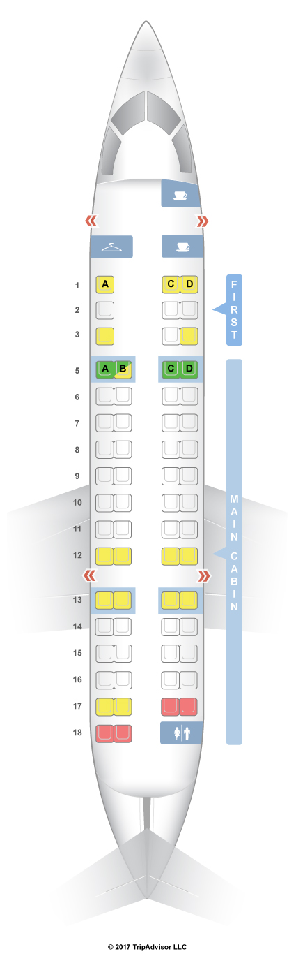 SeatGuru Seat Map American Airlines Bombardier CRJ-700 (CR7) V1