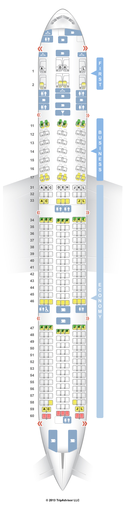 Air france boeing 777 200 seating chart