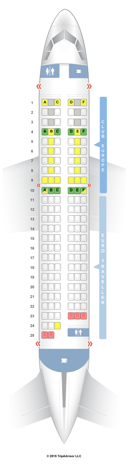 SeatGuru Seat Map British Airways Airbus A319 (319) European