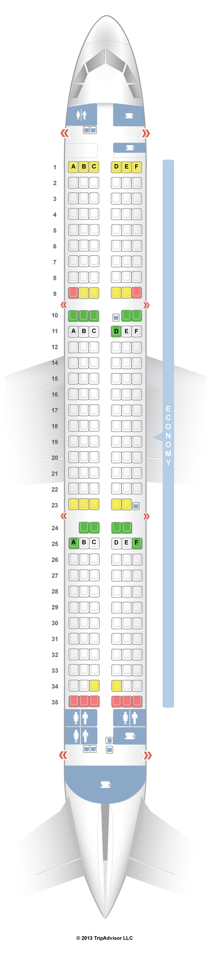 SeatGuru Seat Map Austrian Airbus A321 (321)