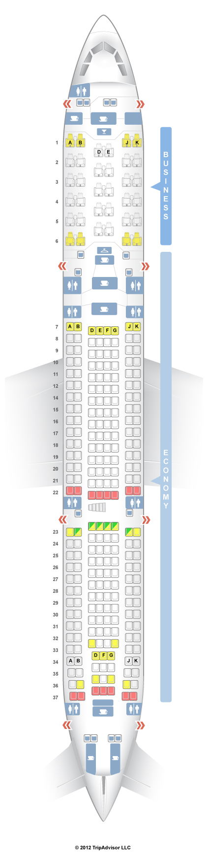 SeatGuru Seat Map Turkish Airlines Airbus A340-300 (343)