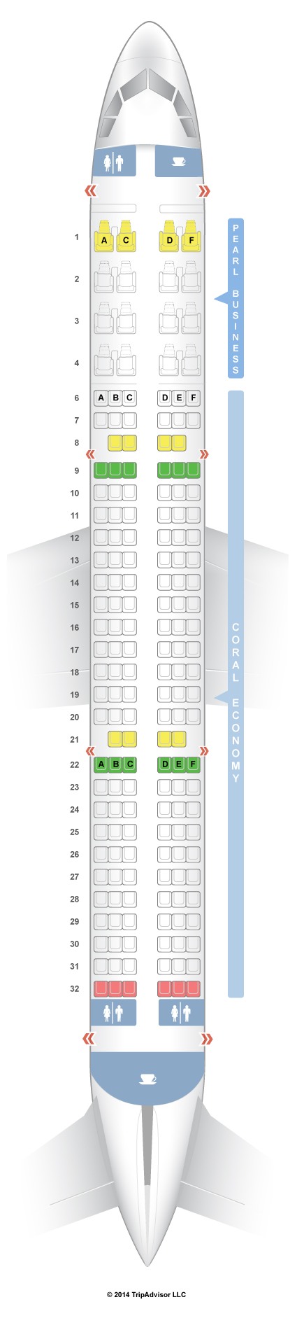 SeatGuru Seat Map Etihad Airbus A321 (321)