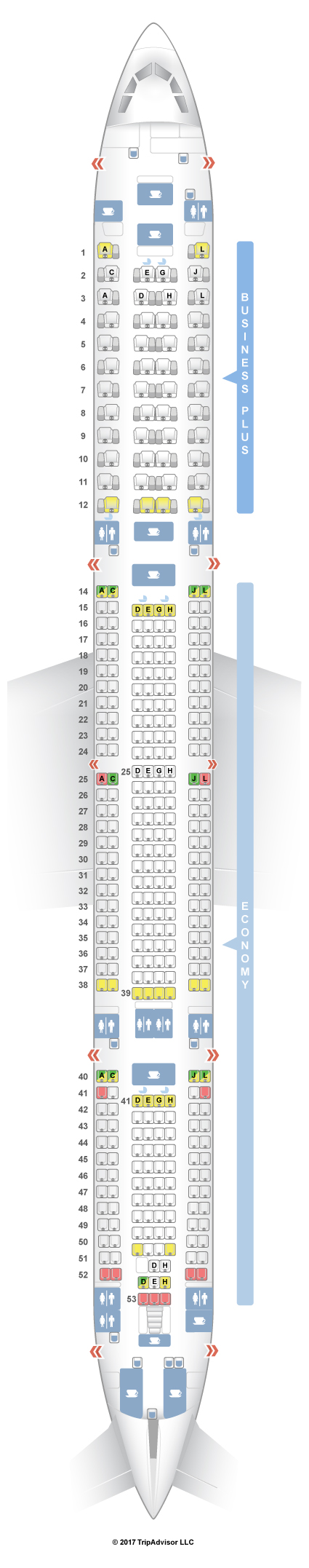 SeatGuru Seat Map Iberia Airbus A340-600 (346)