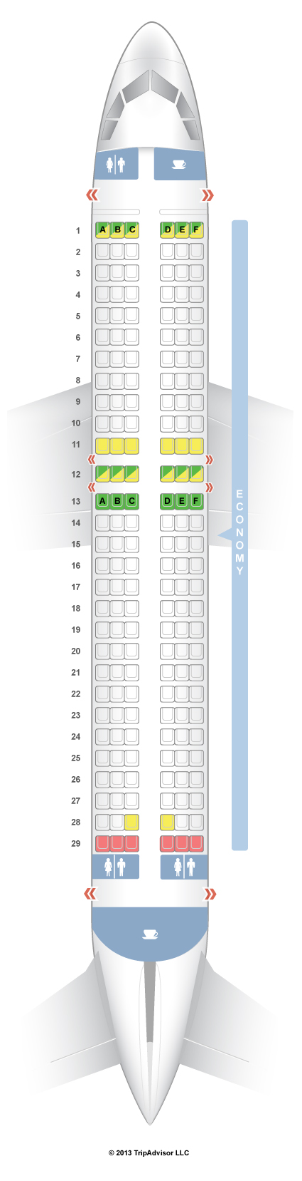 SeatGuru Seat Map Aer Lingus Airbus A320 (320)