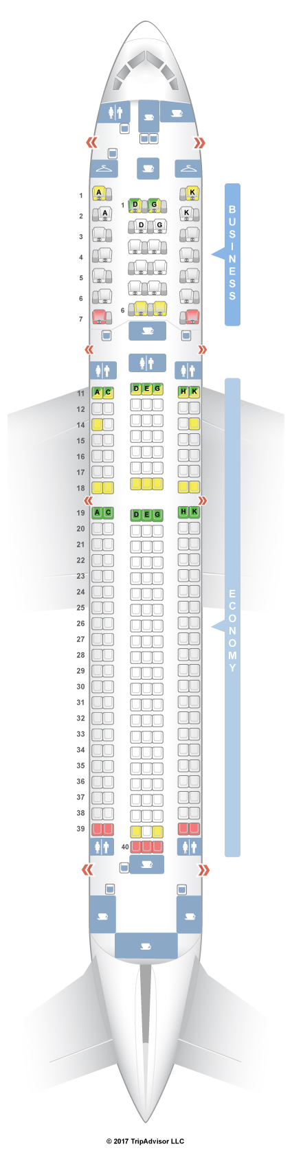 SeatGuru Seat Map Austrian Boeing 767-300ER (763) V2