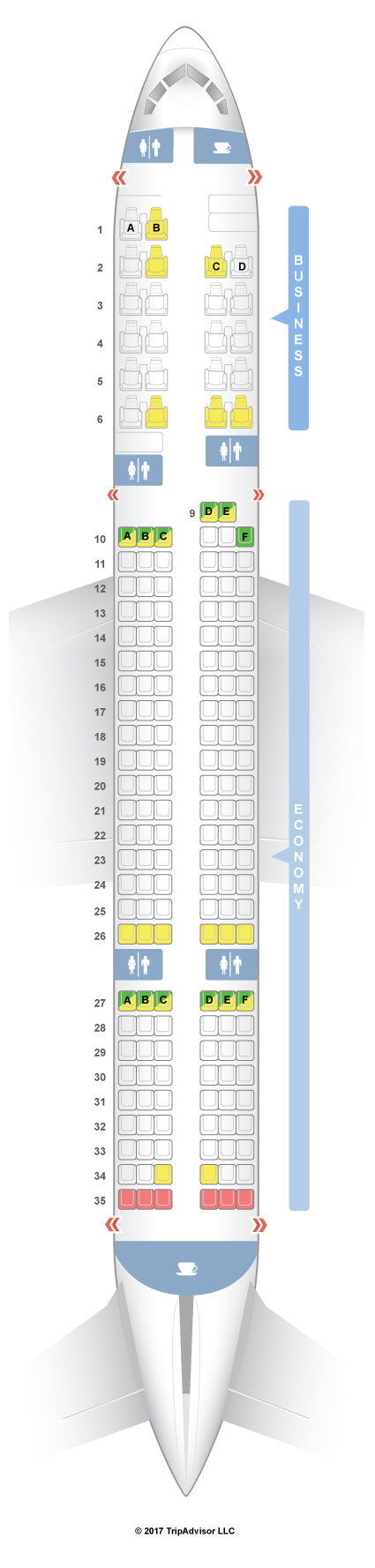 SeatGuru Seat Map Azerbaijan Hava Yollary Boeing 757-200 (752)