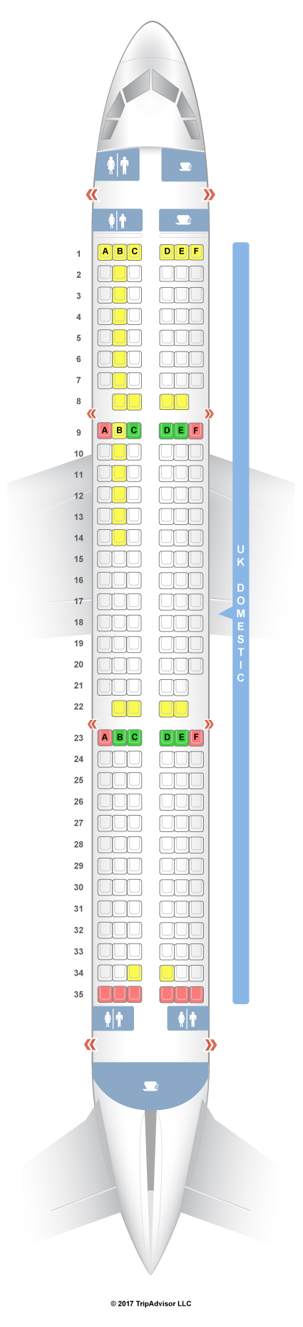 Seatguru Seat Map British Airways Airbus A321 321 Domestic