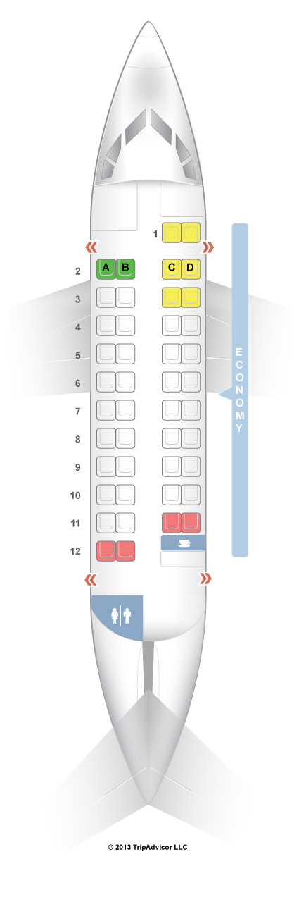 SeatGuru Seat Map Fiji Airways Aerospatiale/Alenia 42-500 (AT5)