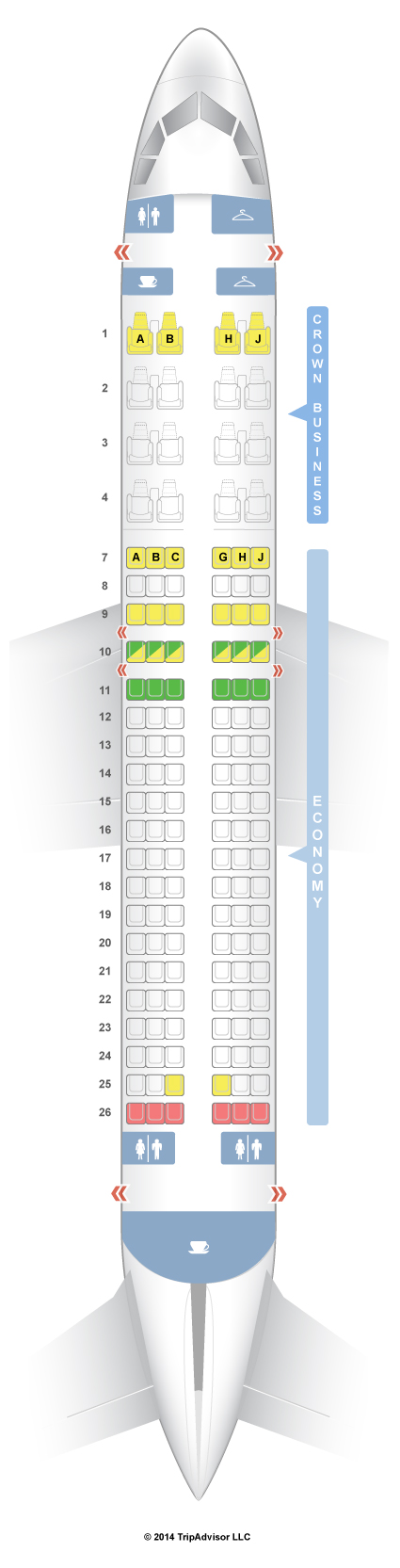 SeatGuru Seat Map Royal Jordanian Airbus A320 (320)