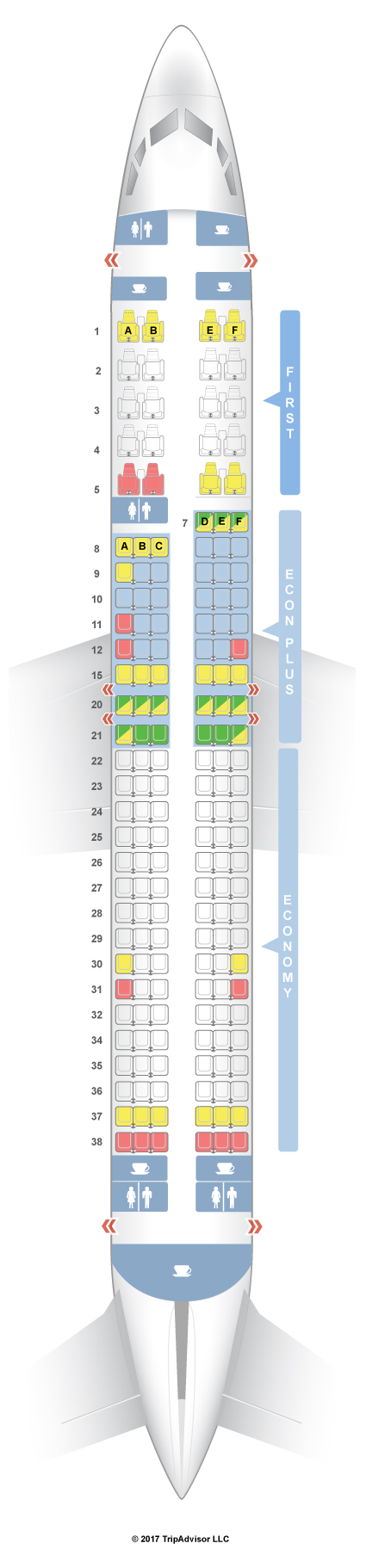 SeatGuru Seat Map United Boeing 737-900 (739) V1/V2