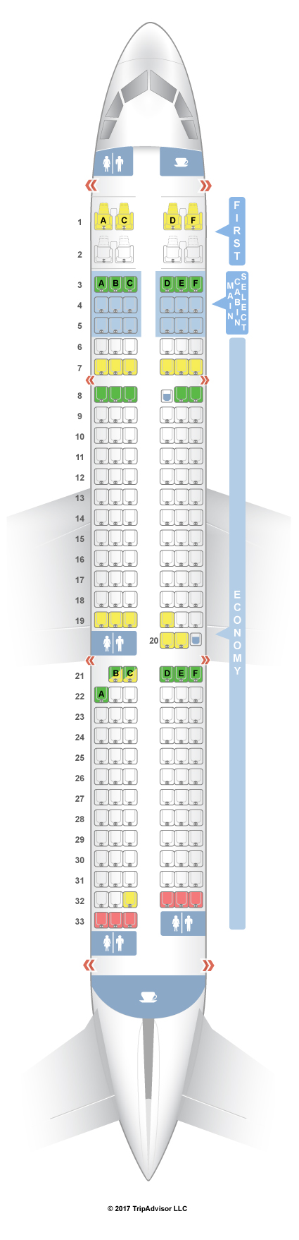 SeatGuru Seat Map Virgin America Airbus A321 (321)