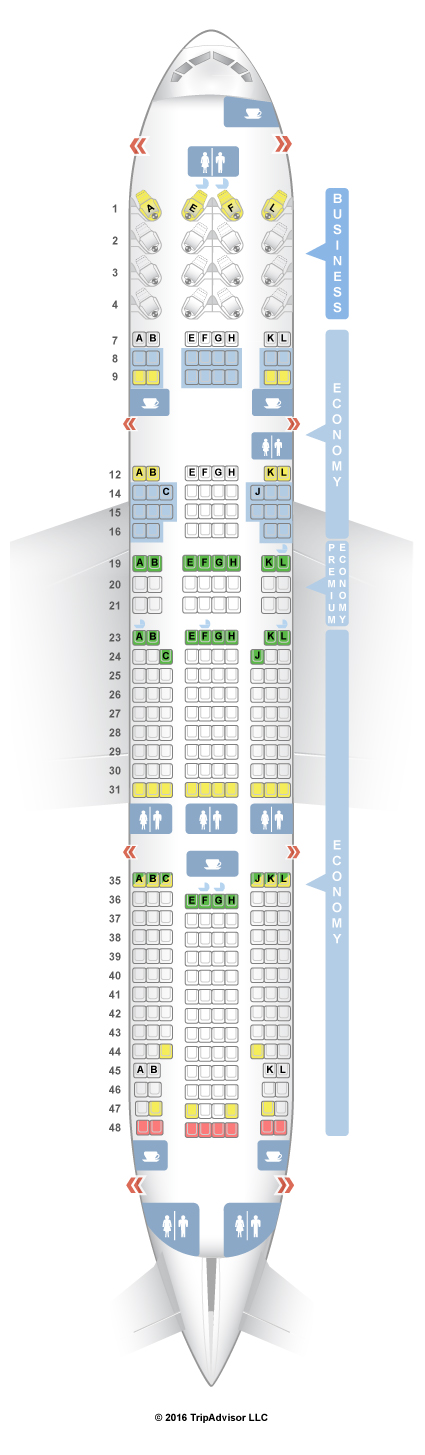 SeatGuru Seat Map Air France Boeing 777-200ER (772) Three Class V3