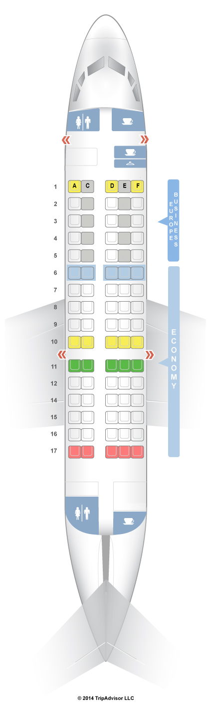 SeatGuru Seat Map KLM Fokker F-70