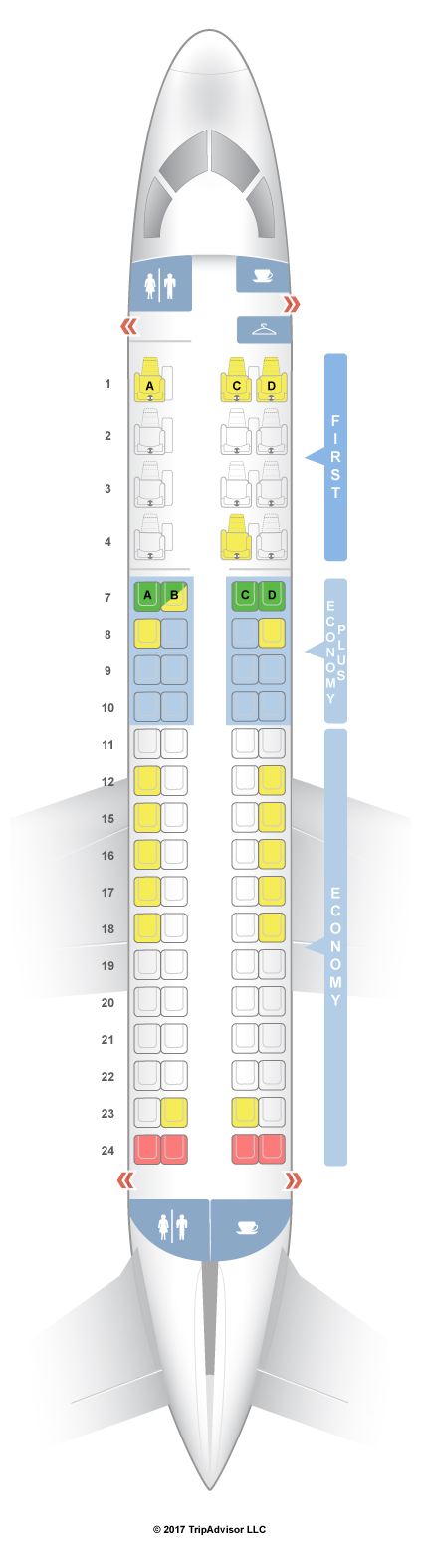 united airlines seating chart embraer 175