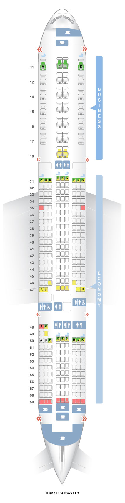 SeatGuru Seat Map Singapore Airlines Boeing 777-200ER (772) V1