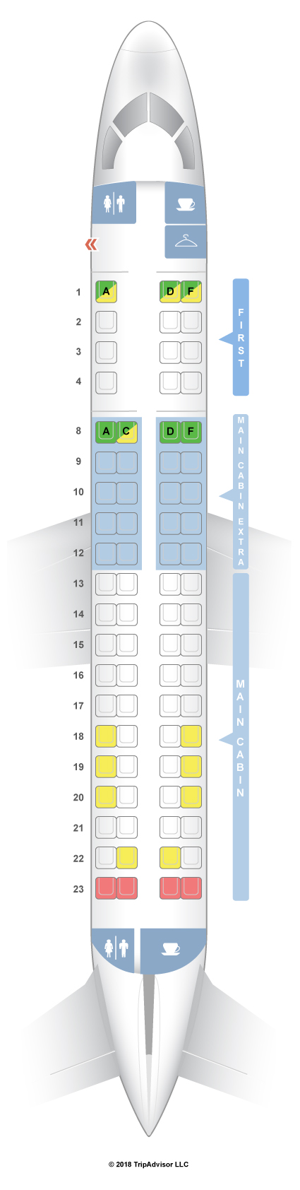 Embraer 170 схема расположения мест в самолете s7 airlines