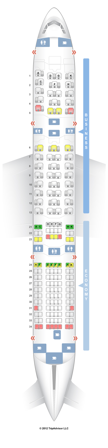 SeatGuru Seat Map ANA Boeing 787-8 (788) Two Class V2