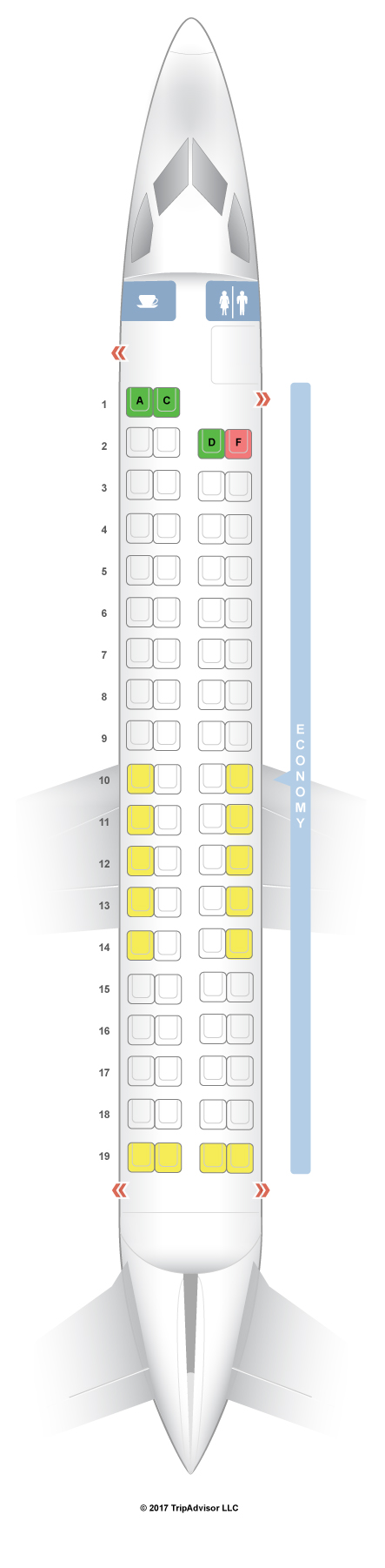 SeatGuru Seat Map Air Canada Bombardier Q400