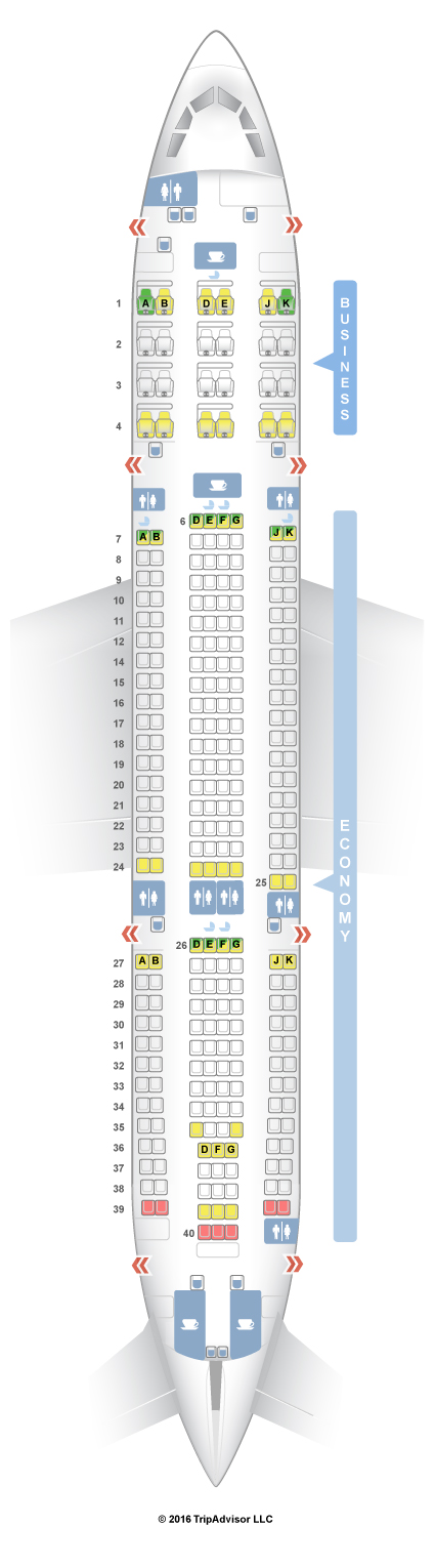 SeatGuru Seat Map Fiji Airways Airbus A330-200 (332)