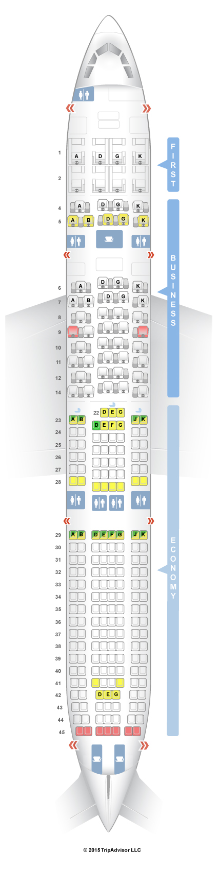 SeatGuru Seat Map SWISS Airbus A330-300 (333)