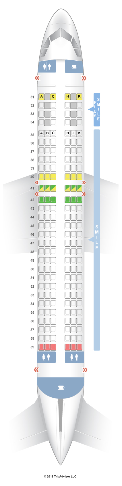 SeatGuru Seat Map THAI Airbus A320 (320)