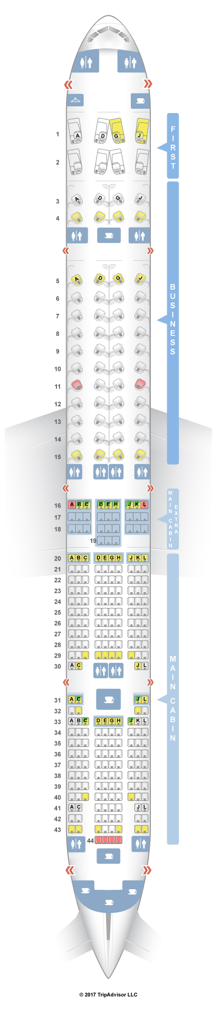 SeatGuru Seat Map American Airlines Boeing 777-300ER (77W)