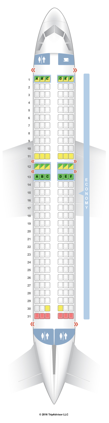 SeatGuru Seat Map easyJet Airbus A320 (320) V2