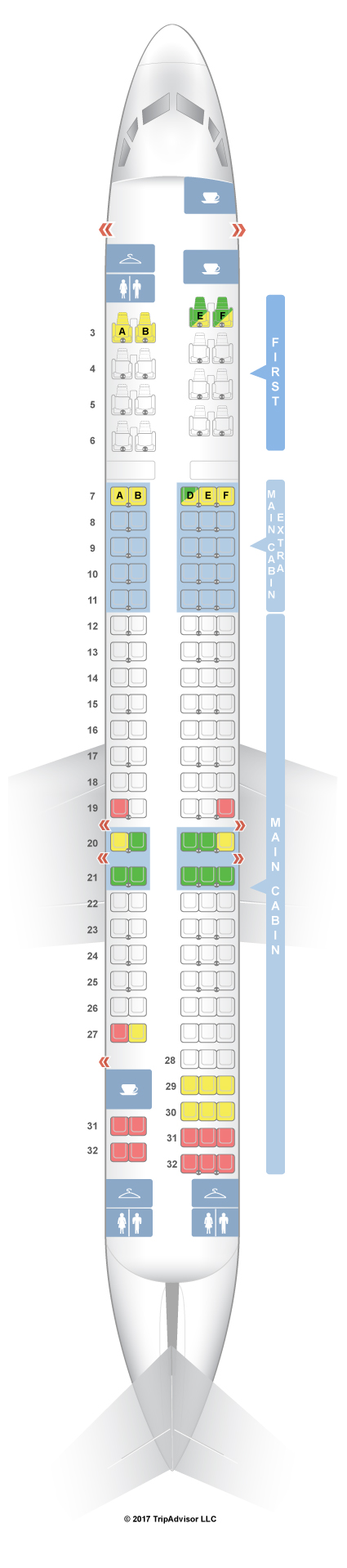 SeatGuru Seat Map American Airlines McDonnell Douglas MD-80 (M80)