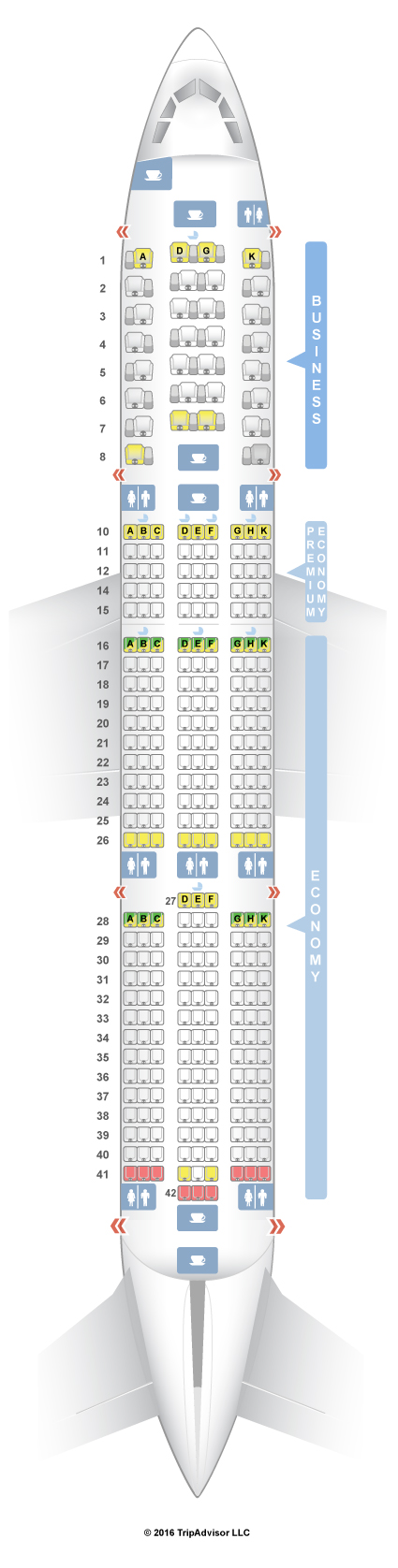 Airbus 350 900 схема салона