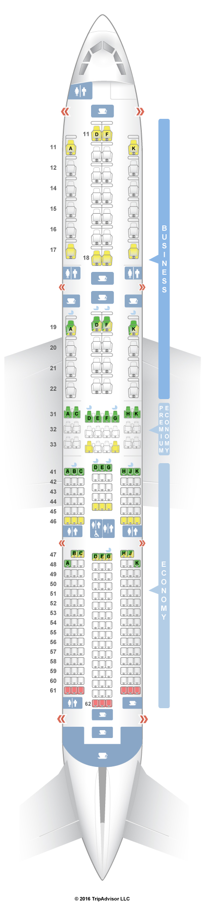 SeatGuru Seat Map Singapore Airlines Airbus A350-900 (359)