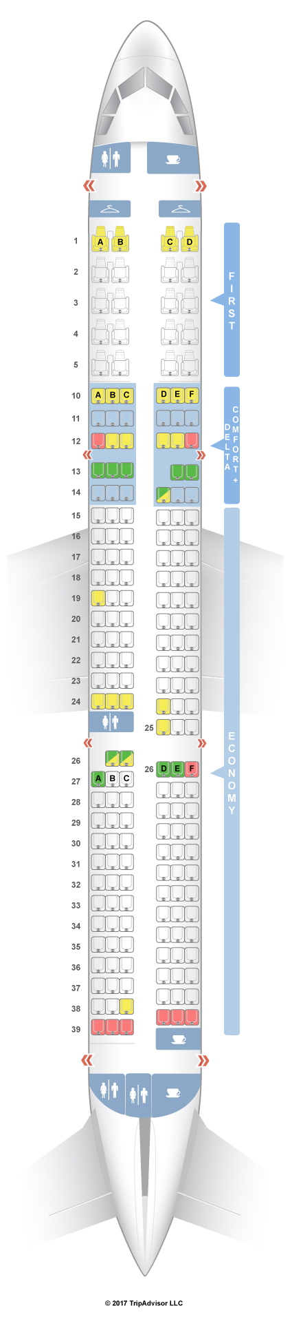 SeatGuru Seat Map Delta Airbus A321 (321)