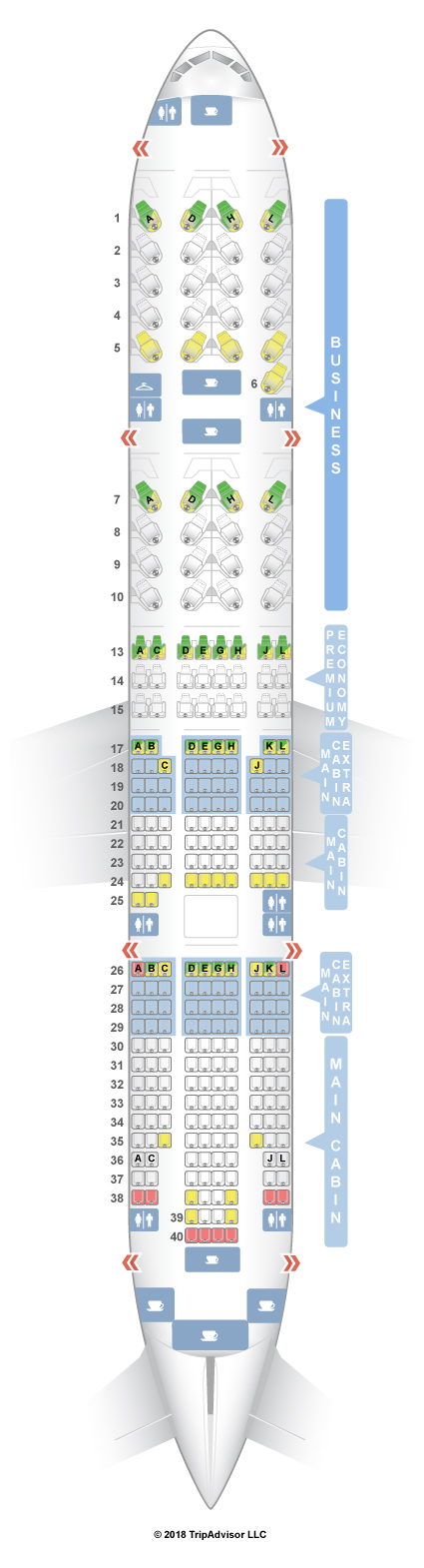 SeatGuru Seat Map American Airlines Boeing 777-200 (777) V4