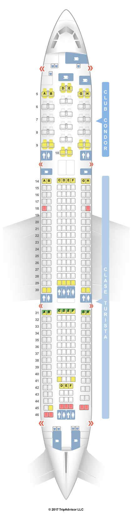 SeatGuru Seat Map Aerolineas Argentinas Airbus A340-300 (343)