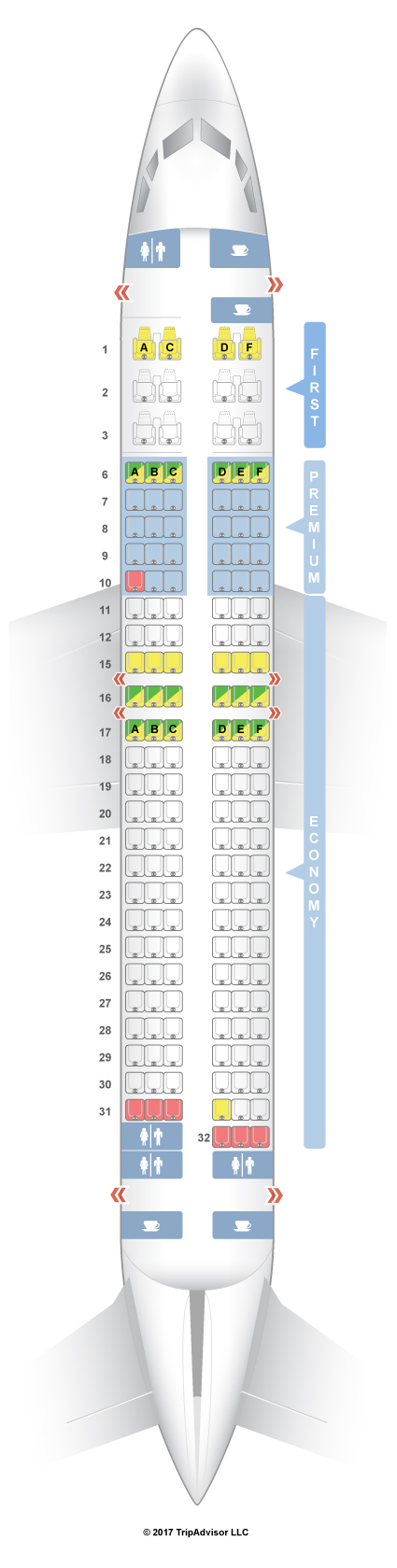 alaska airlines seat map key