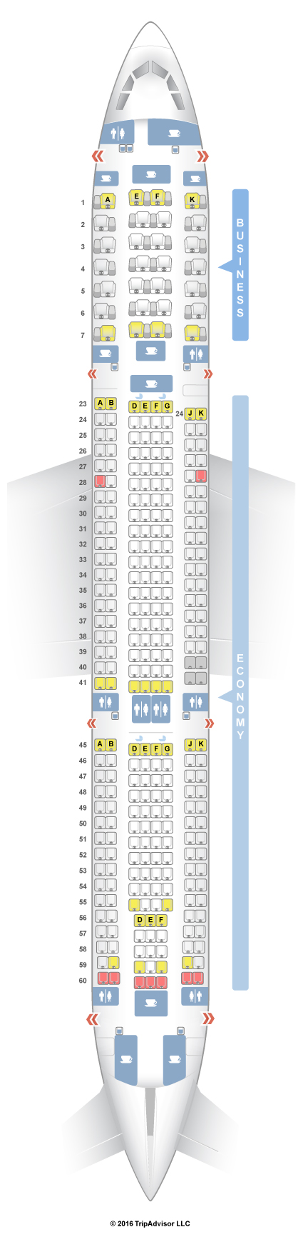 SeatGuru Seat Map Qantas Airbus A330-300 (333)