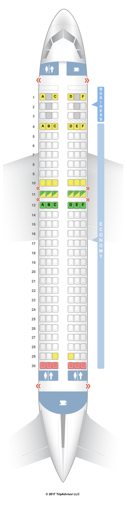 Airbus A320 Seating Map