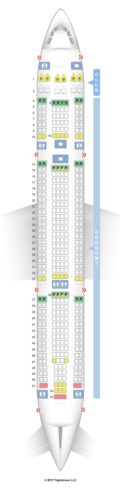 Air Transat A330 Seat Map