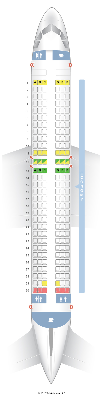 SeatGuru Seat Map Pegasus Airlines Airbus A320 (320)