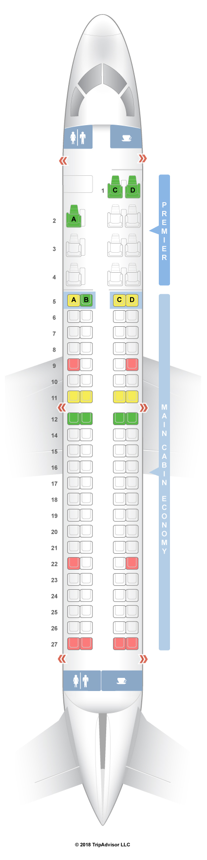 SeatGuru Seat Map Aeromexico Embraer 190 (E90) V1